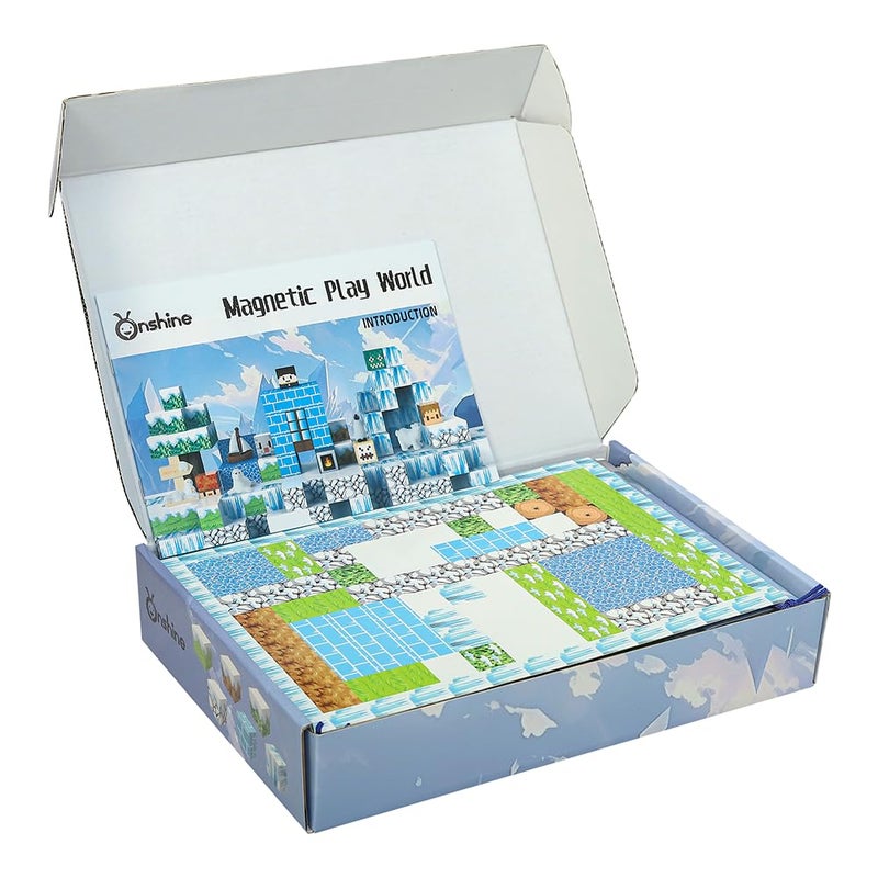 Knick Knack Magnetic Play World - Snow Mountain Exploration Building Blocks Set (106 Pieces) for Kids Ages 3+ - Image 2
